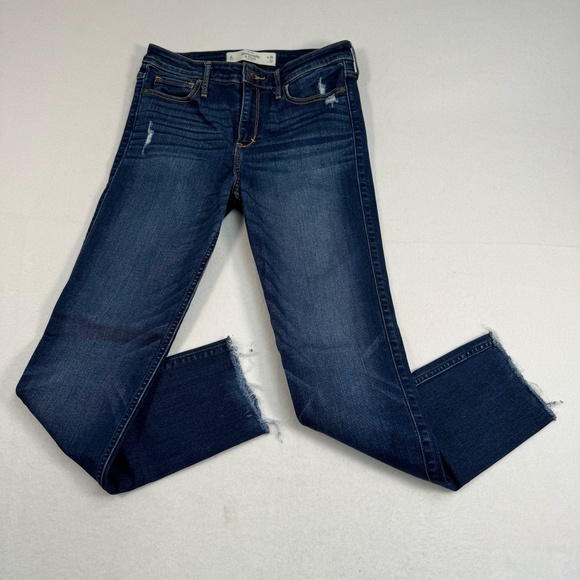 Abercrombie & Fitch Denim - Abercrombie And Fitch Straight Leg Crop Jeans Womens Sz 6/28 Mid Rise Dark Rise